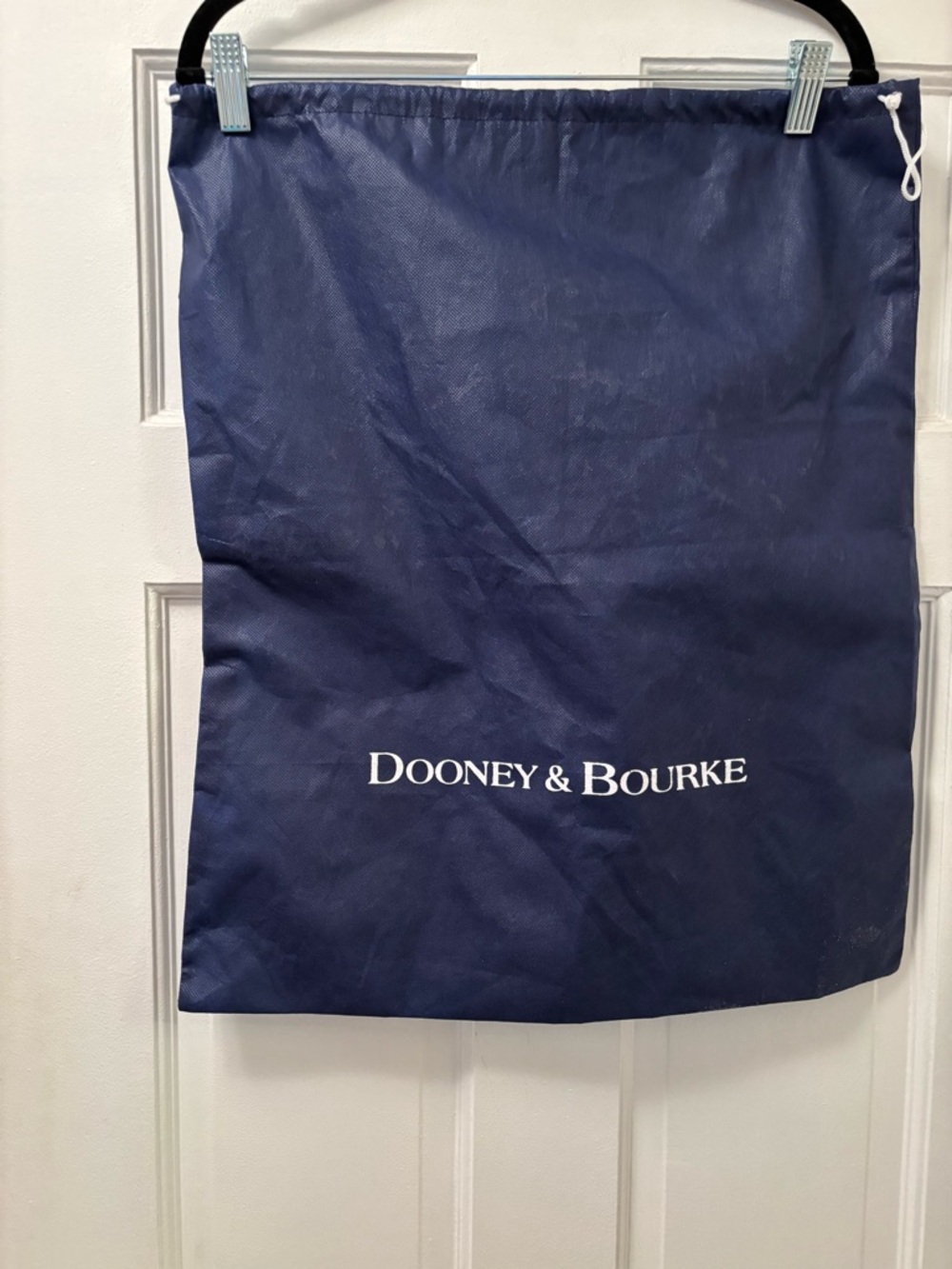 Dooney & Bourke Navy Drawstring Dust Bag with White Logo